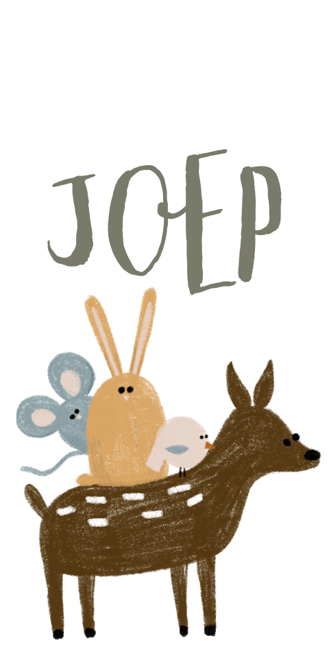 Doopsuiker label hertje konijn muis | 18 stuks